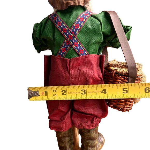 Fabric Mache Christmas Santa Claus Vacation 11” Figurine Holiday Cabincore Fish - Picture 12 of 14